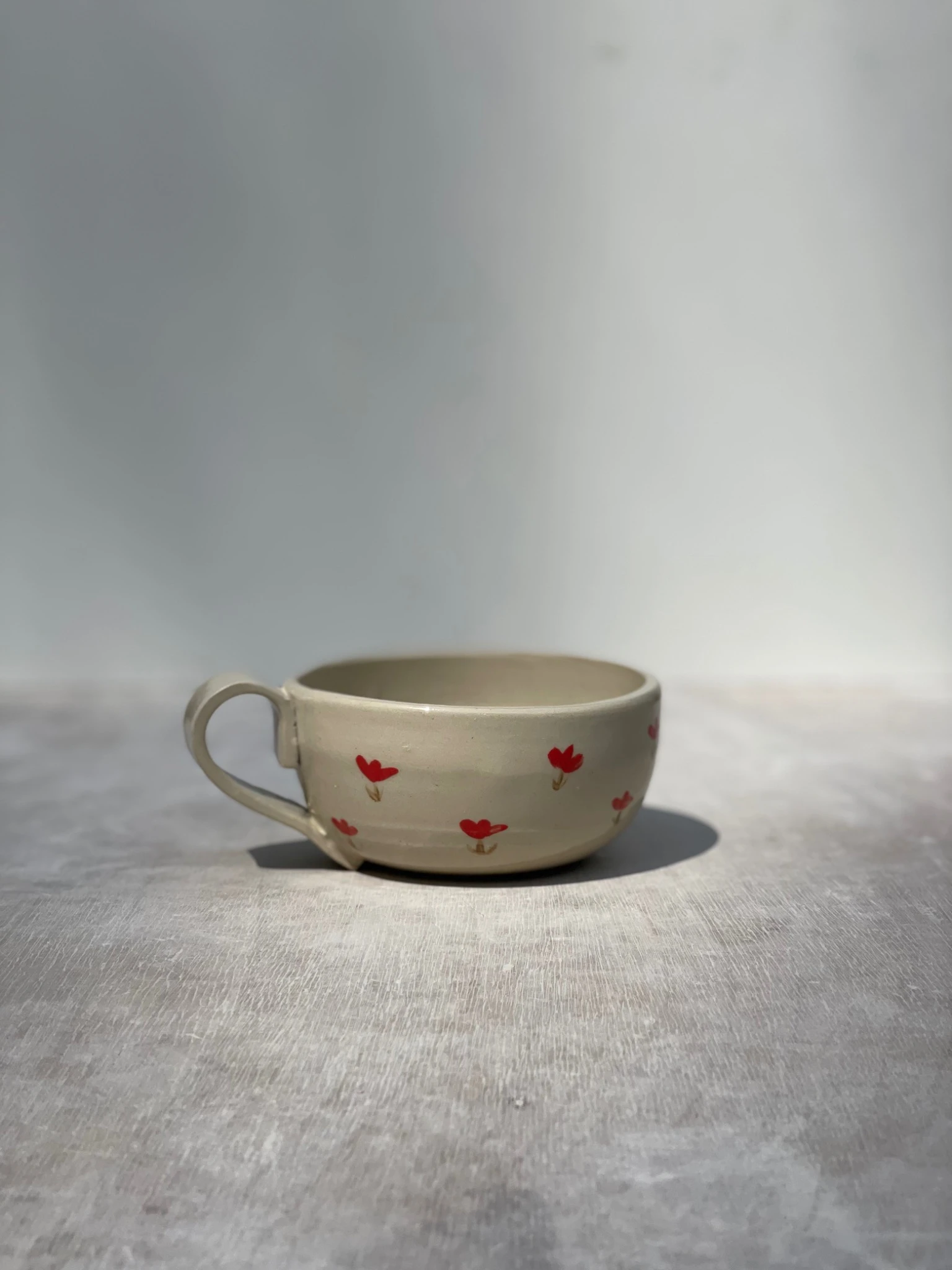 Mug fleurs rouge