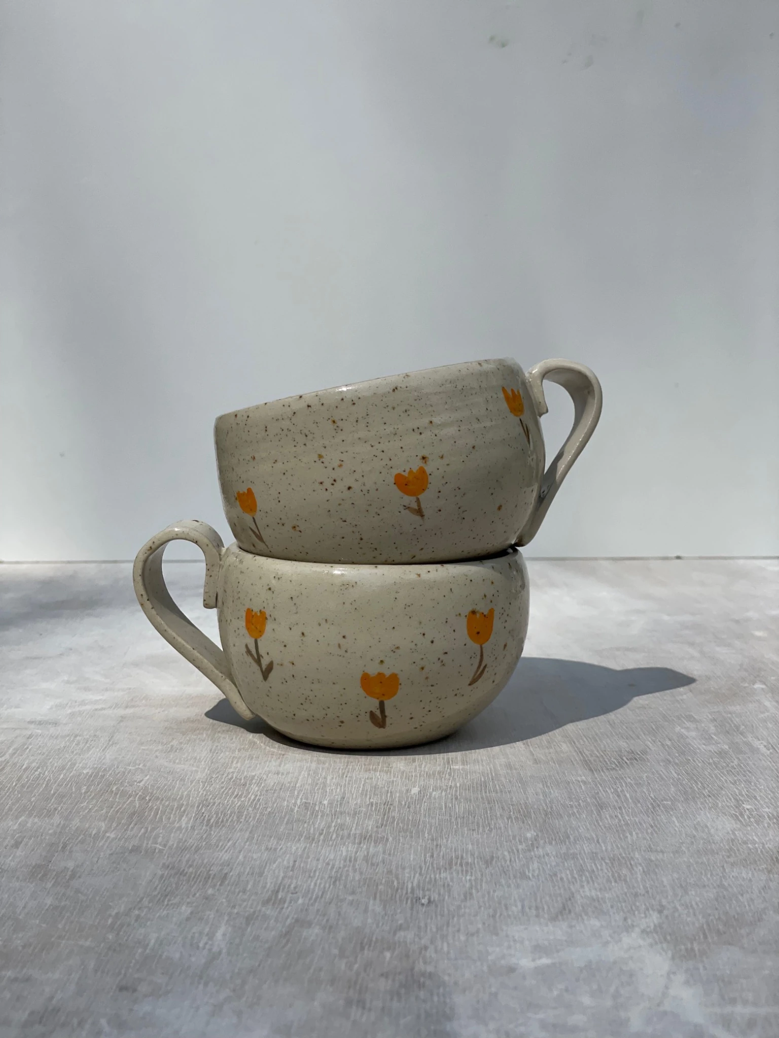 Mug fleurs orange
