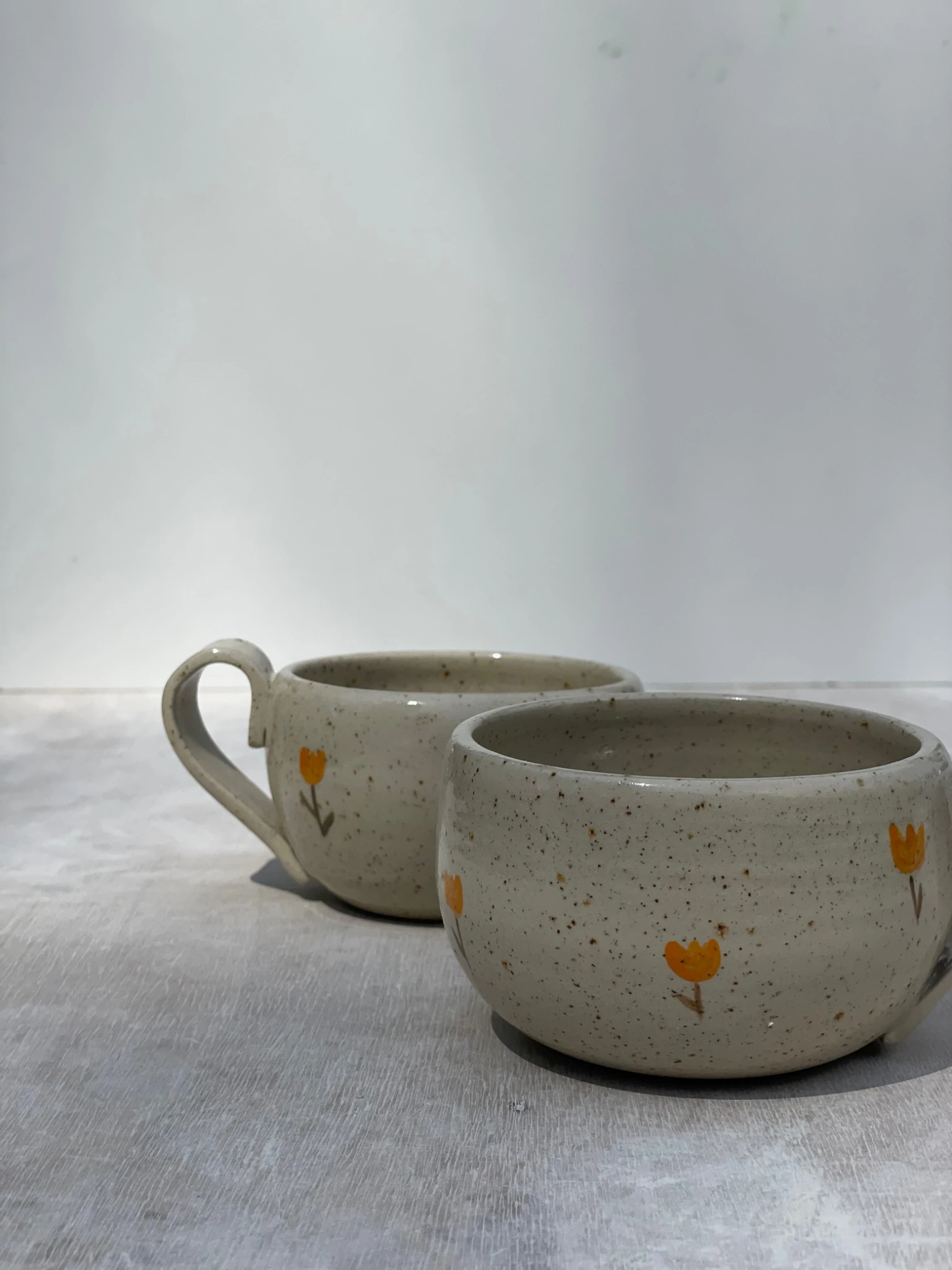 Mug fleurs orange – Image 3